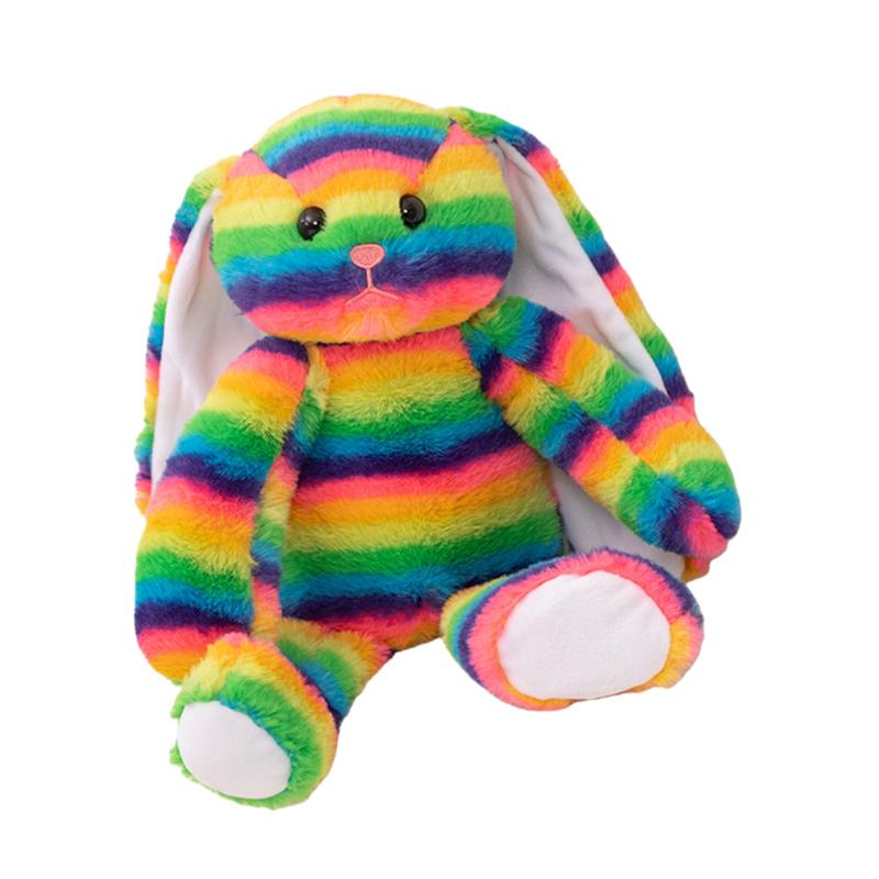 

35cm Rainbow Stripe Rabbit Plush Toys Dolls East Days Kawaii Rabbit Stuffed Dolls Holiday Home Decor Plush Toys 35cm різнокольоровий