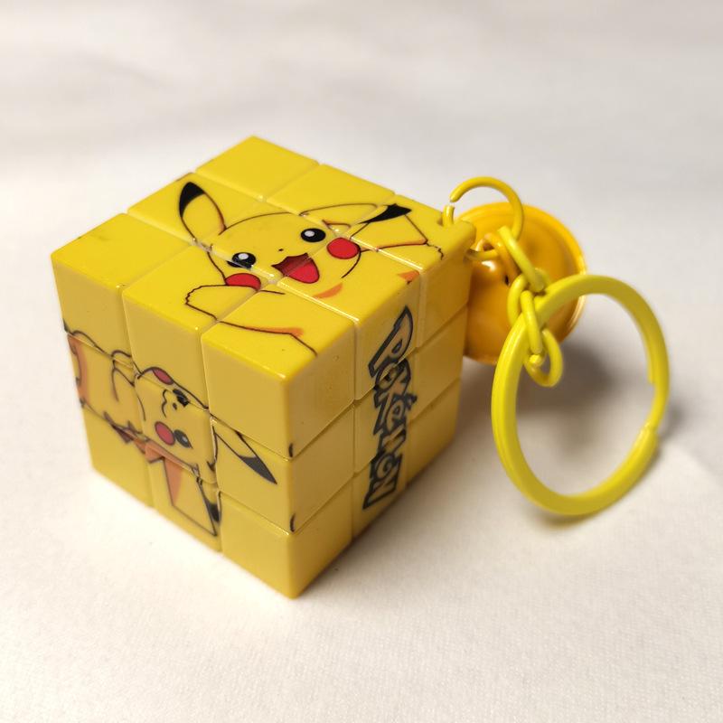 

Cartoon Pikachu Anime Series Ornament Bell Accessories Rubik S Cube Toy Mini Doll Keychain Pendant Decoration Periphery Fun Gift
