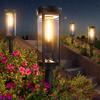 BITPOTT Solar Lights, Outdoor Waterproof Solar Lights [Set of 4] IP65, Stylish, Bright, Automatic On/Off with Light Sensor, In-Ground, 3 Heights, Gard