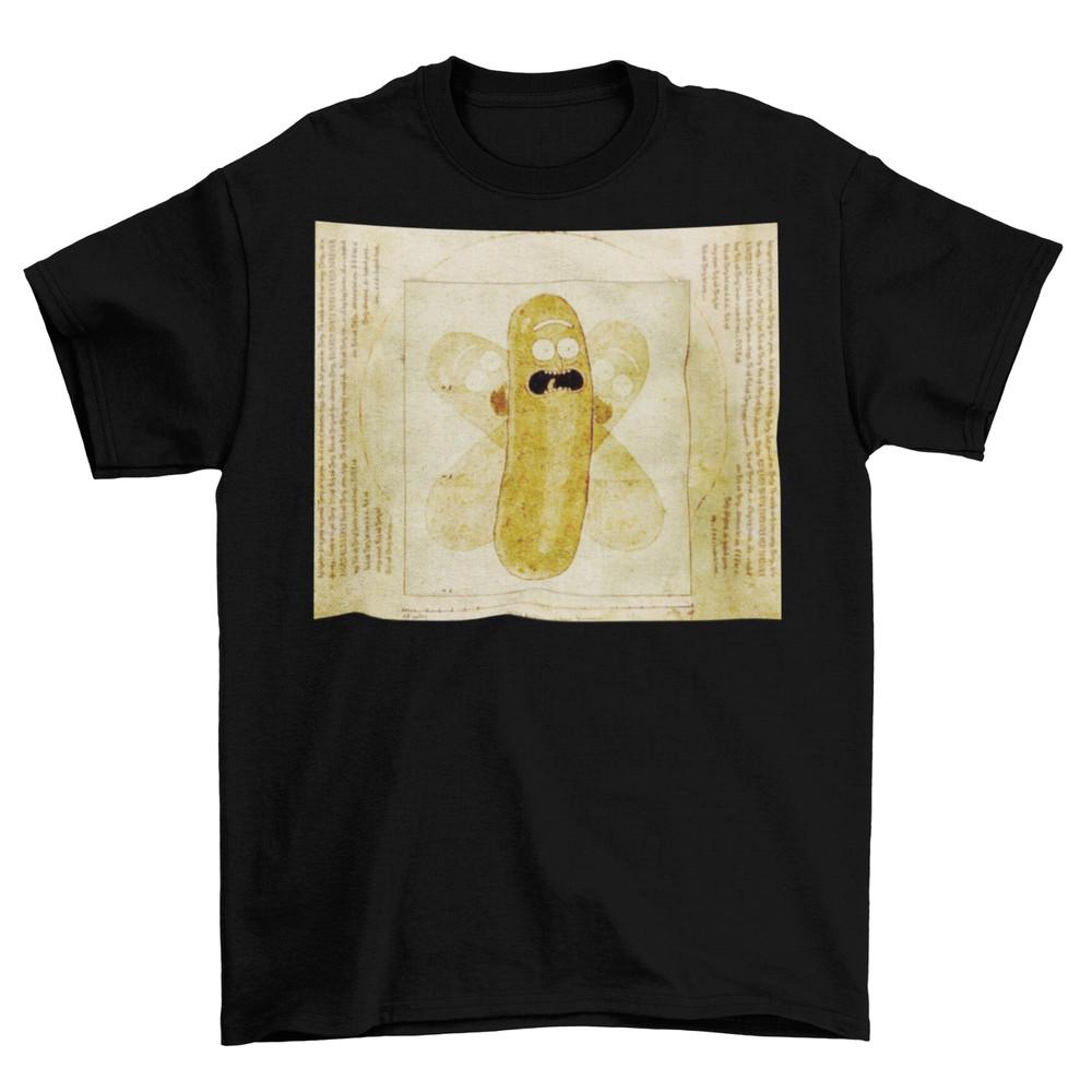 

Pickle Rick Vitruvian Man T-Shirt Unisex Cotton TV Funny Size New 3XL
