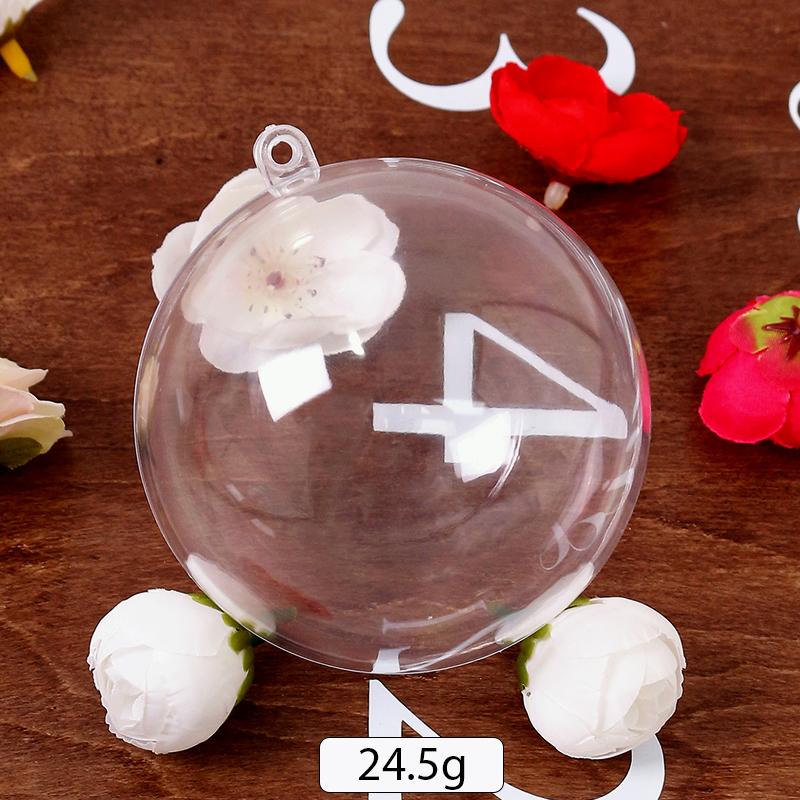 2Pcs Christmas Transparent Ball Plastic Christmas Trees Open Ball Box Bauble Ornament Wedding Gift Present Party Home Decoration