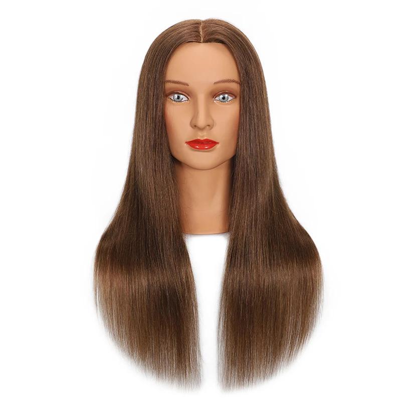 100% Real Hair Mannequin Head With Human Hair Hairdresser Cosmetology Mannequin Manikin Training Practice Styling Doll Head