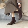 789-2 High-End Textured Stiletto Ankle Boots with Back Zipper
