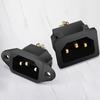 C13 C14 Electrical Power Socket Computer Mount Outlet 3 Pin IEC320 LED Rocker Switch Brass 10A Fuse Inlet Plug Connector 250v