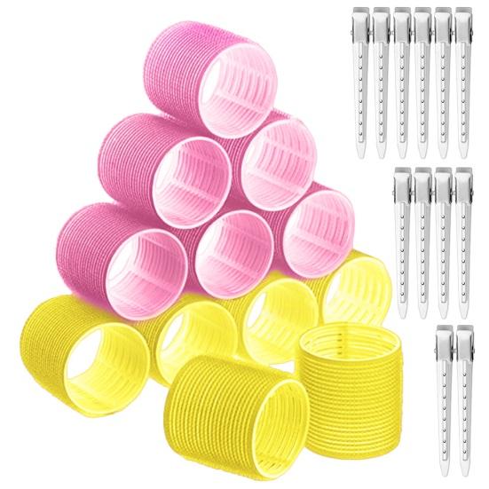 1 set de role de păr cu auto-prindere manuală, kit de cleme pentru picior de rață, cu instrument de coafură fără daune, fără căldură