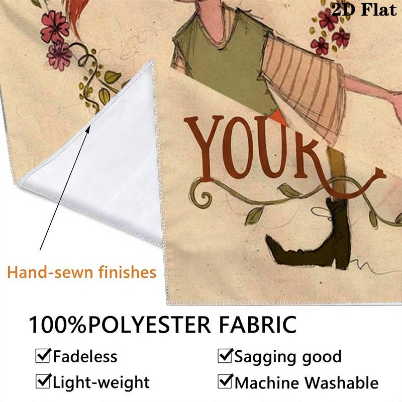 Gepersonaliseerd Naambord pippi Wandkleed Esthetisch Wandkleed Bedrukte Stof Deken Decoratieve Wandkleden voor Slaapkamer Woonkamer Woondecoratie