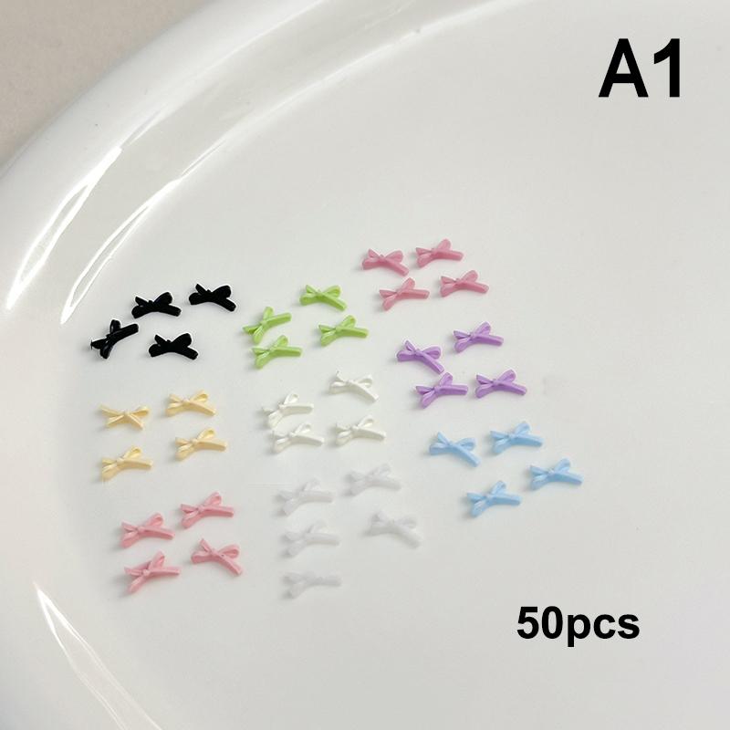 

50 шт. Ленточные бантики, шармы для ногтей, легкая роскошь, нейл-арт в стиле инс с 3D-декором из смолы для шикарного и модного маникюра