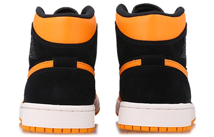 Jordan 1 Mid Black Orange Peel 554724-081
