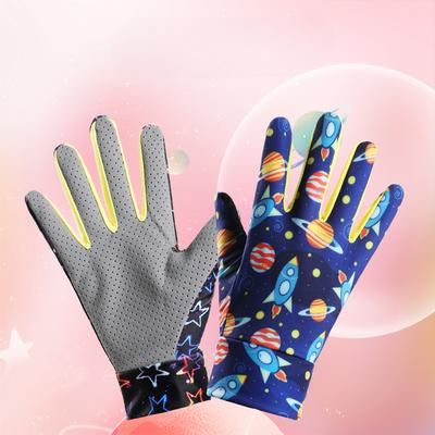 Children's Cycling Gloves Long Finger Thin Summer Sun Protection Children Cartoon Roller Slim Balance Bike Sports Boy and Girl Gloves