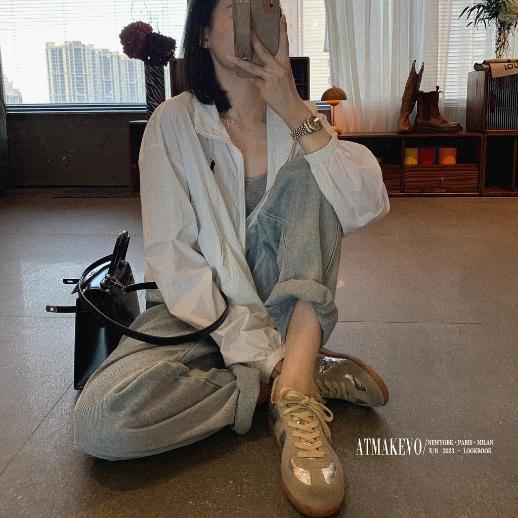 Handmade Shoes~ Silver Dexun Shoes Women's 2025 New Sports and Leisure Flat Shoes Board Shoes