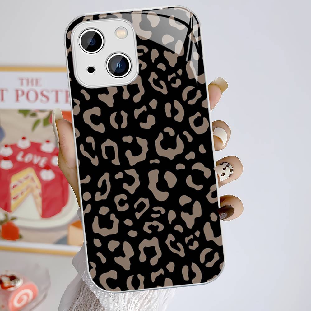Leopard Cheetah Print Tempered Glass For Iphone 14 13 12 11 Pro Mini XS MAX 14Plus X XS XR Fundas