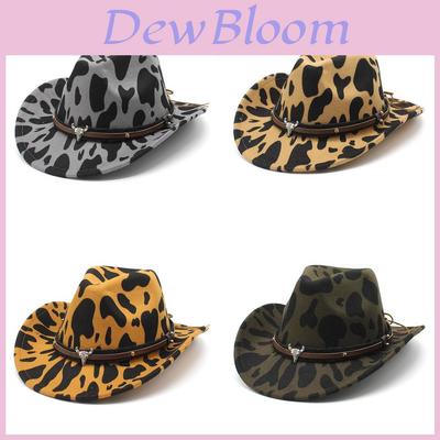 British Style Fedora Hat For Men And Women With Wool Felt Material And Leopard Pattern For Outdoor Travel