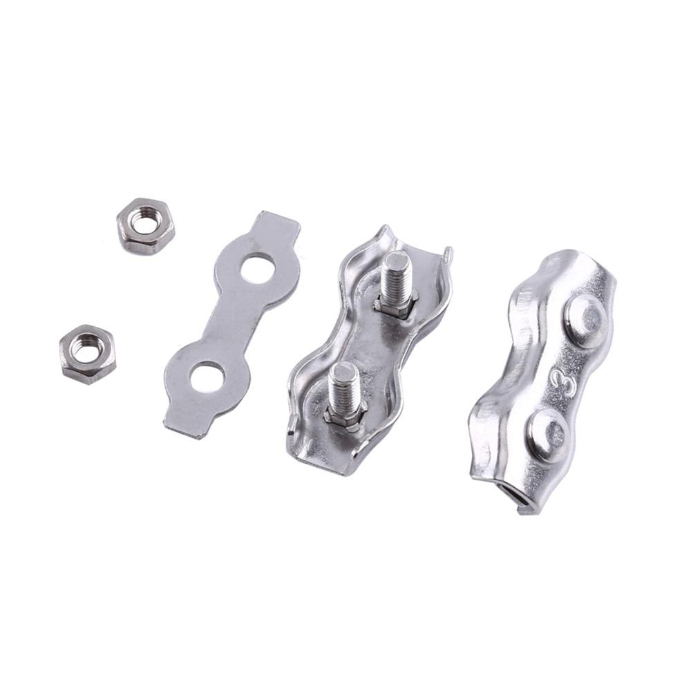 10pcs Stainless Steel M3 Duplex Clips Sturdy Design Wire Rope Clips  Cable Management