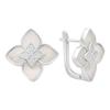 Silver Earrings with Natural Mother-of-pearl, Cubic Zirkonia (60002139)