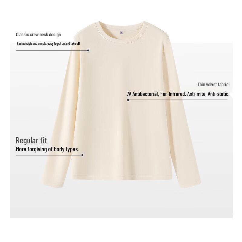 MJ STYLE Women's Thermal Fleece-Lined Crew Neck Long Sleeve Top