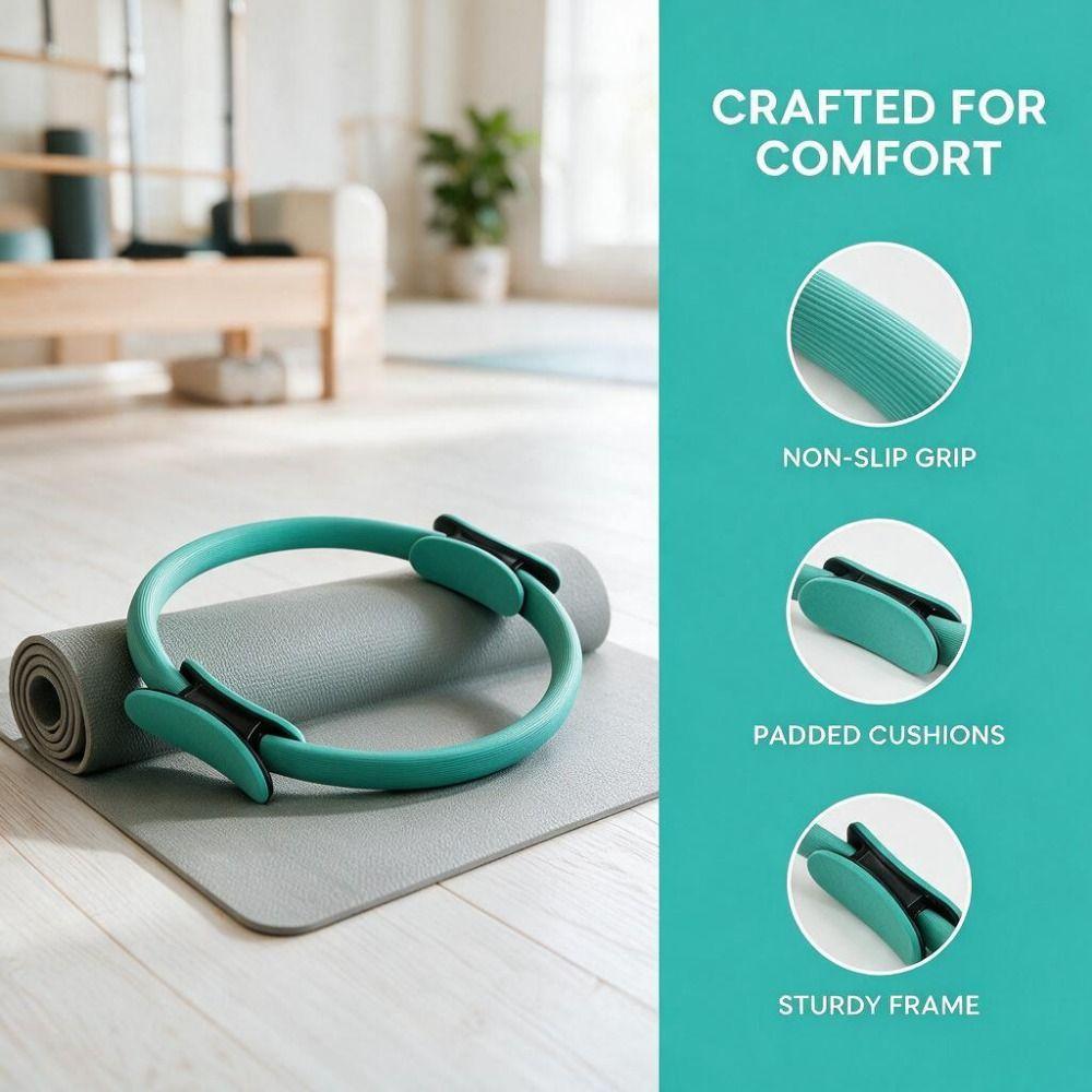 Fiberglass Pilates Ring Non-Slip Grip Resistance Circle Shaping Yoga Ring  Exercise Equipment
