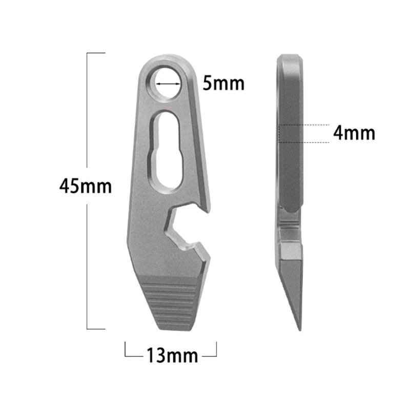 6in1 MINI TC4 Titanium Alloy Crowbar EDC Portable Open Delivery Tool Bottle Opener Self-defence Unpacking Gadget Keychain Pendan