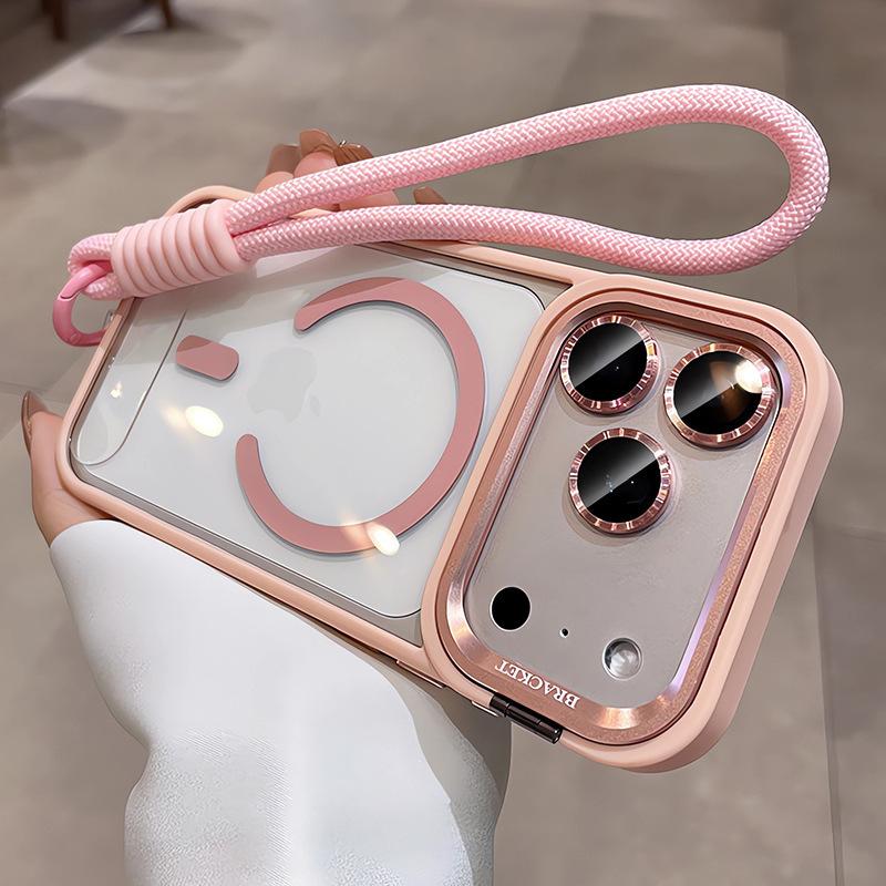Lens Holder Magnetic Suction for iPhone17PROMAX Mobile Phone Case with Lanyard Apple 16 Lens Film Anti-drop 14