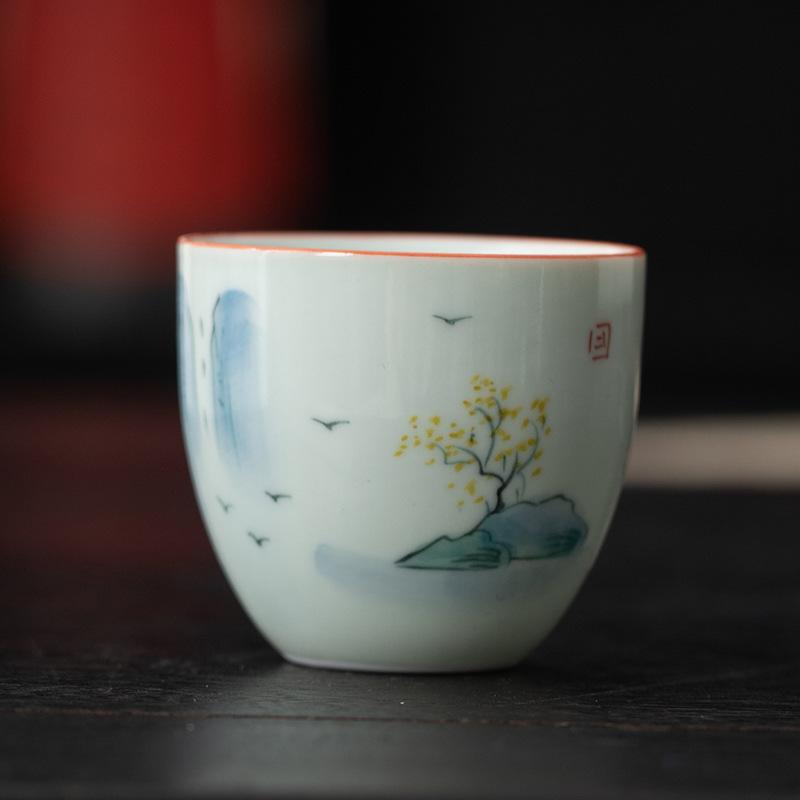 

Kung Fu Tea Set Tasting Cup Home Master Cup Retro Style Single Ceramic Tea Cup Personal Cup Tea Cup Tea Bowl Wholesale