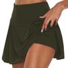 Summer Skort High Waist Solid Color Fake Two Pieces Sport Skort Breathable Fabric Shorts Skirt Daily Wear