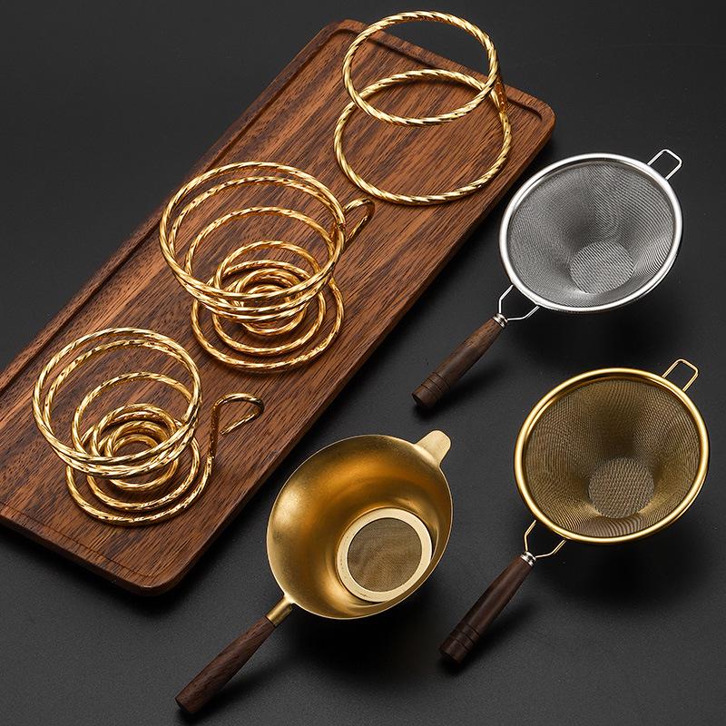 Stainless Steel 304 Tea Infuser with Japanese Wooden Handle - Gongfu Tea Set Accessory