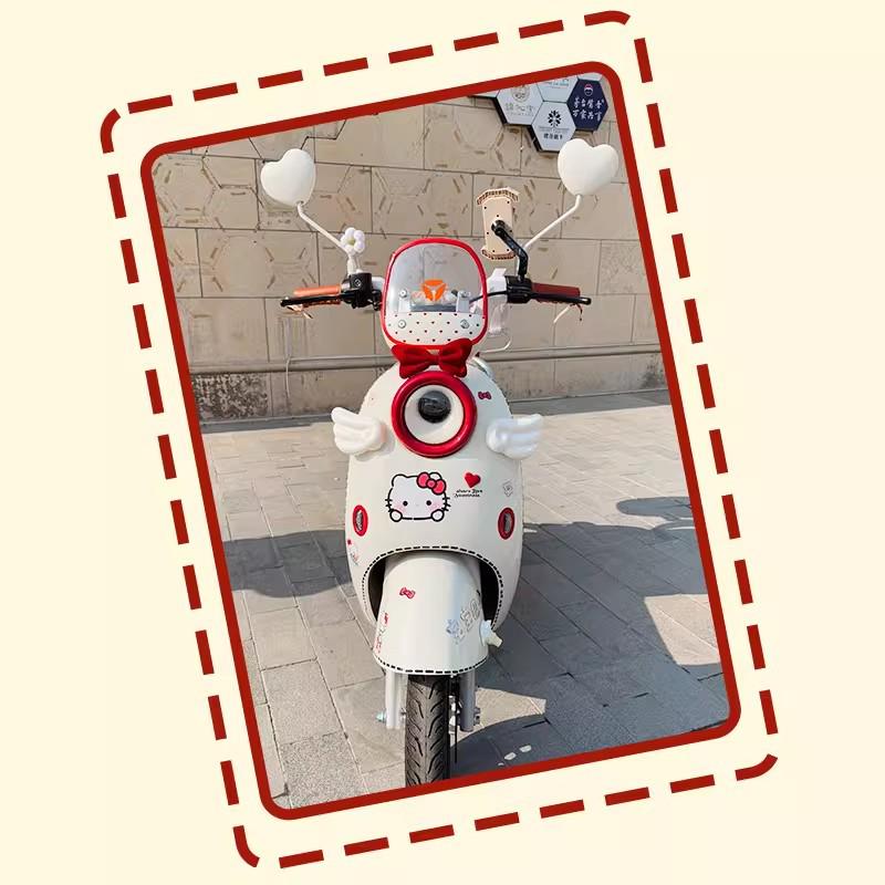 Red KT Decoration Seat Cushion & Pedal Mat Set for Electric Scooter and Battery Car