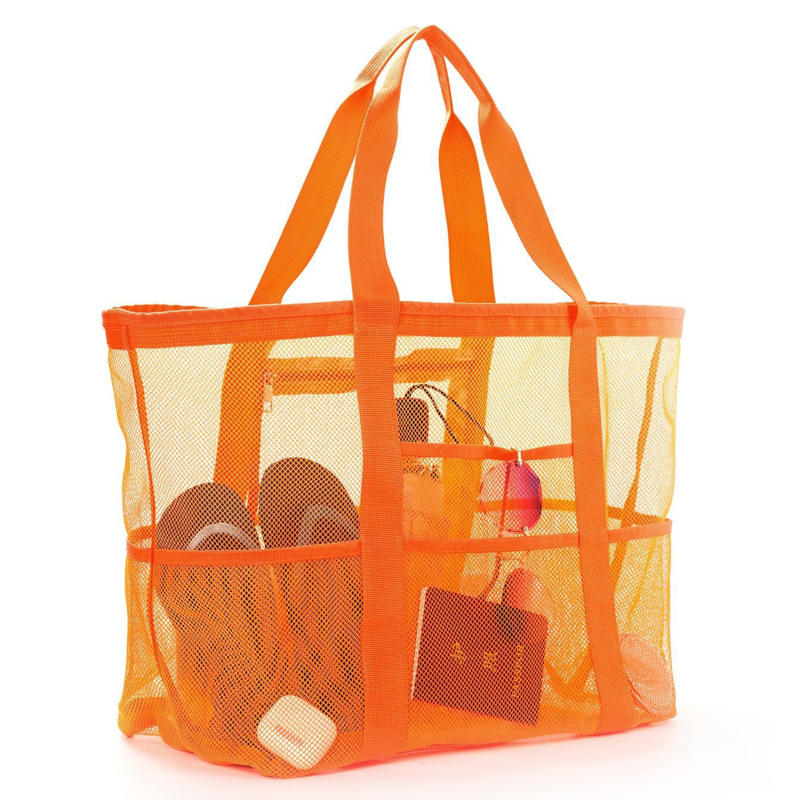 Genți de Plajă pentru Femei Călătorii de Vară Geantă Tote din Plasă cu Buzunar Interior Mare Geantă de Umăr Împletită Rezistentă la Nisip