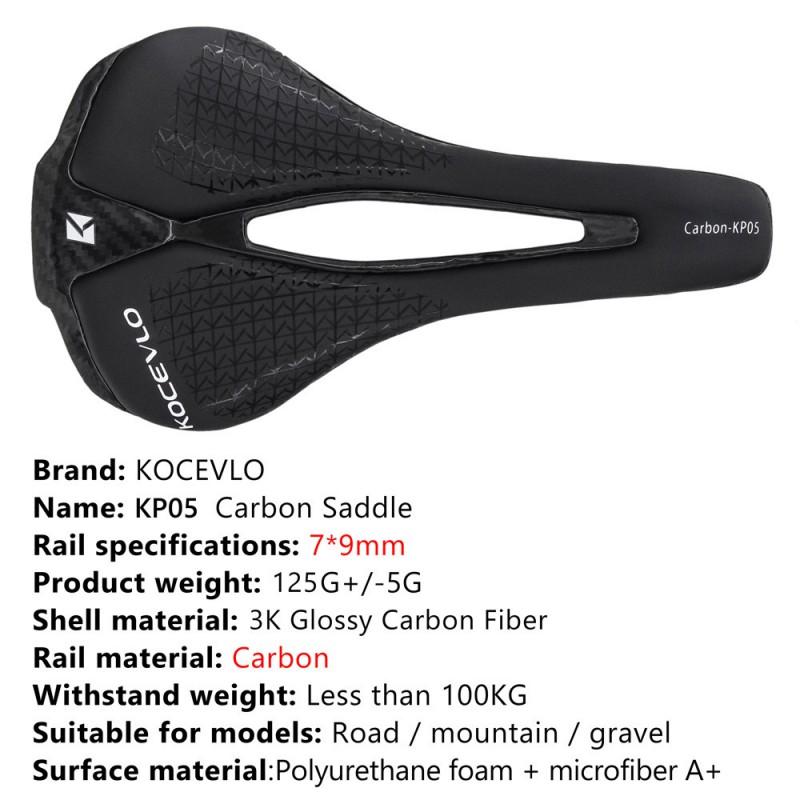 Ultra Lightweight Carbon Fiber Bicycle Saddle Mountain Road Bikes PU Leather Top Hollow Design Comfort Seat