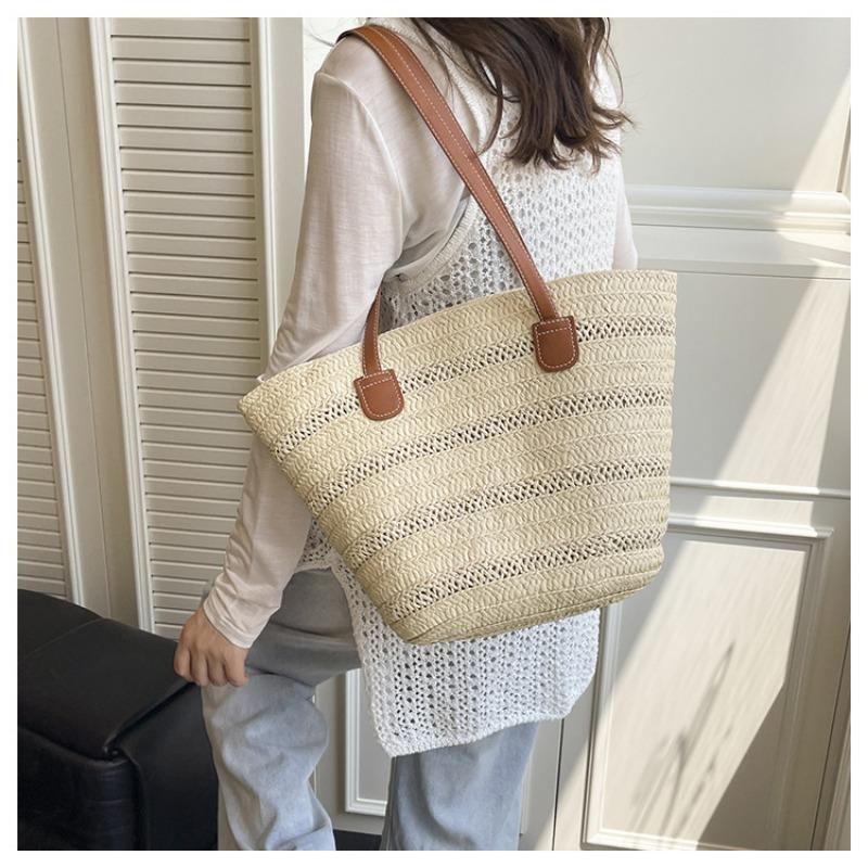 New shoulder woven bag women's commuter tote bag large-capacity vacation beach bag women's bag
