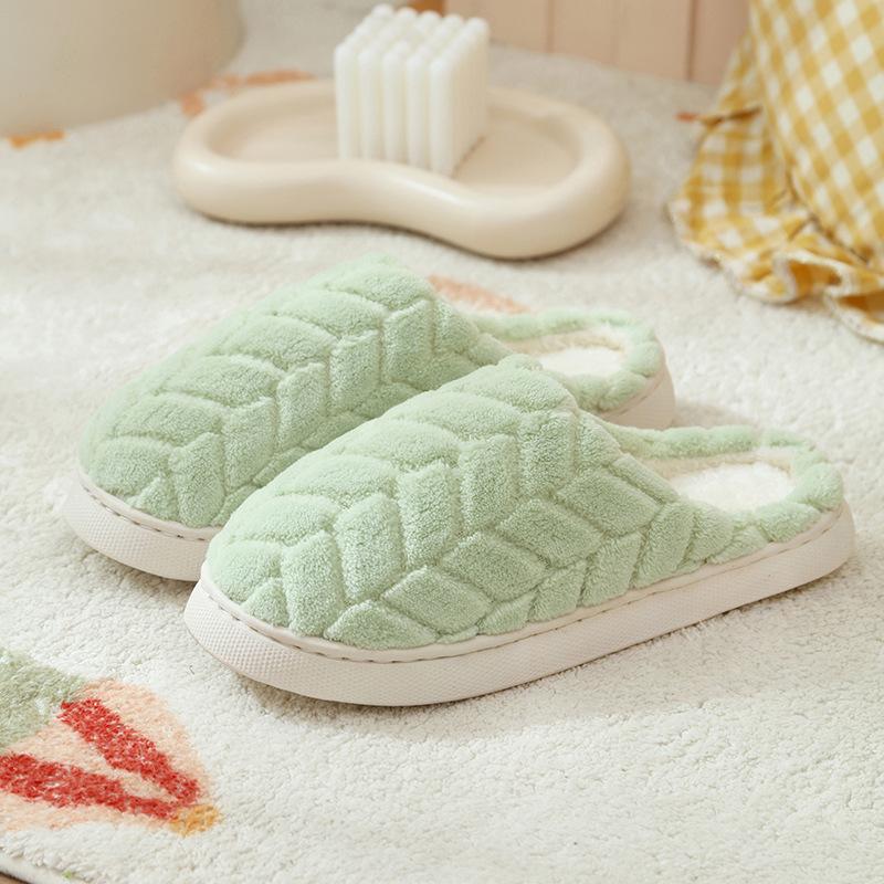 New simple non-slip cotton slippers women's autumn and winter parent-child indoor home children's plush slippers men