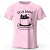 Men's Déjà Brew Printed T-Shirt 100% Cotton Oversized Coffee Pun Graphic Tees for Women Summer Tops Barista Streetwear