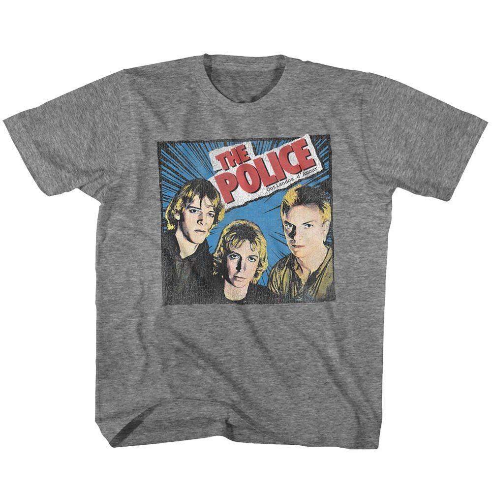 Kids The Police Comic-Ish Music T-shirt Tops Tees Men's Women's Unisex