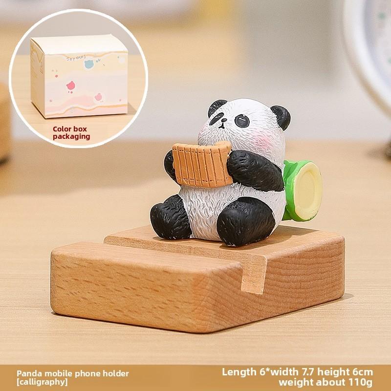 Panda Phone Stand Cute Resin Desk Accessory For Office Gifts And Home Decor