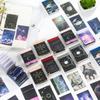 50Pcs Set Dreamy Starry Sky Sticker Book Holographic Cover Design Waterproof PET Material
