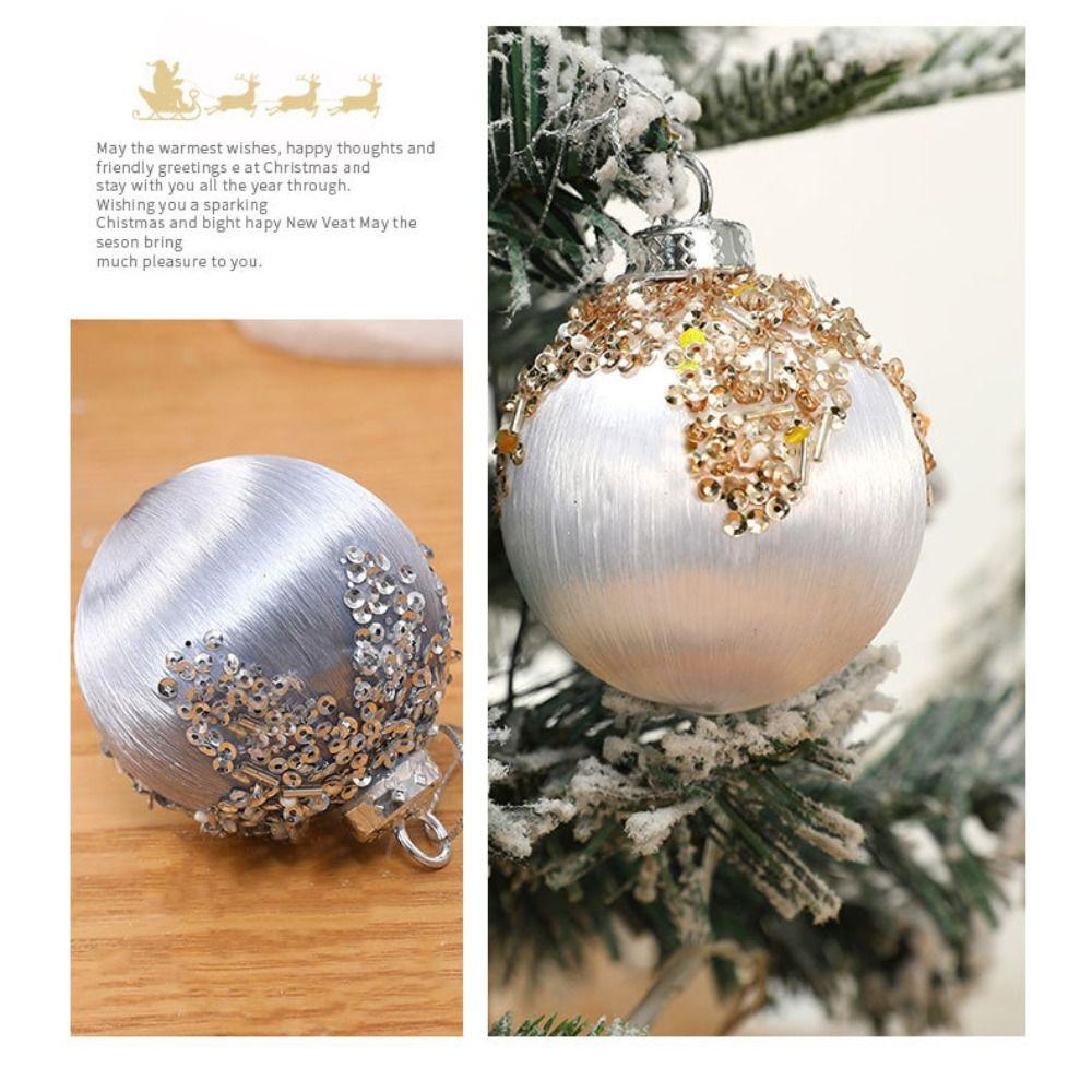 6 Stück Bastelartikel 6/8cm Weihnachtskugel Zierlich Kreativ Weihnachtsbaum Anhänger Bemalt Wasserdicht Hängende Verzierung Zimmer