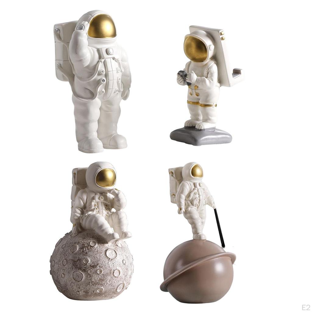 Astronautenfigur aus Kunstharz Tischdekoration Thematische Skulptur für Schlafzimmerzimmer Handwerk
