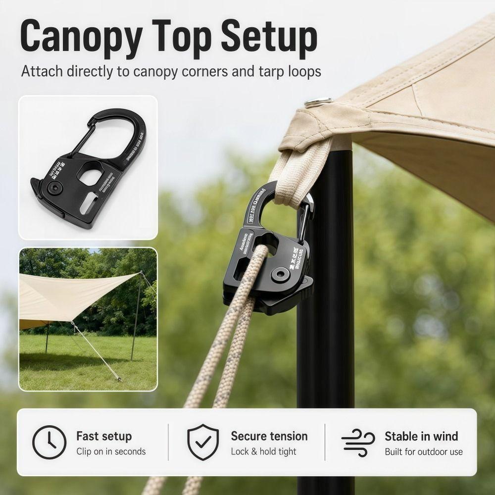 Aluminum Alloy Tent Rope Tensioner Stainless Steel Tarp Tightener  Outdoor Tool