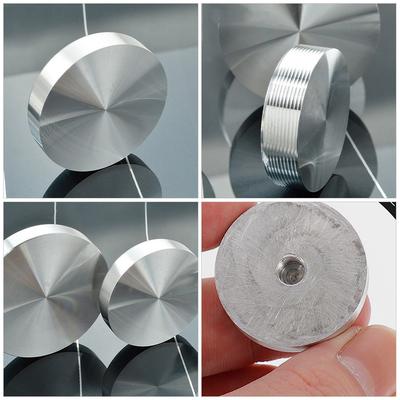 4pcs Aluminum Alloy Round Disc Adapter For Glass Top Metal Circle Disc Coffee Table Cabinet End Table Base Bumpers Furniture