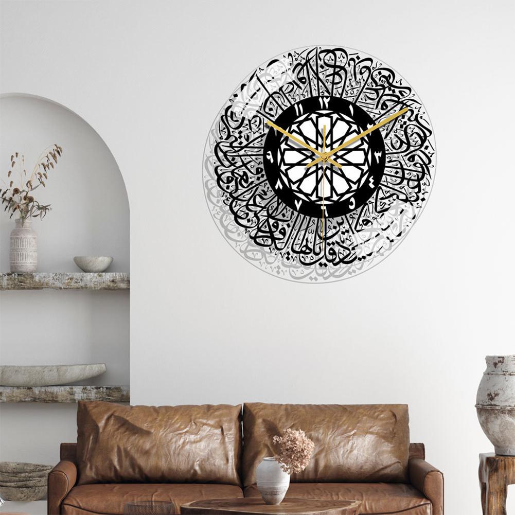 Silent Wall Clock Acrylic Three Dimensional Muslim Living Room Bedroom Dining Room Decoration