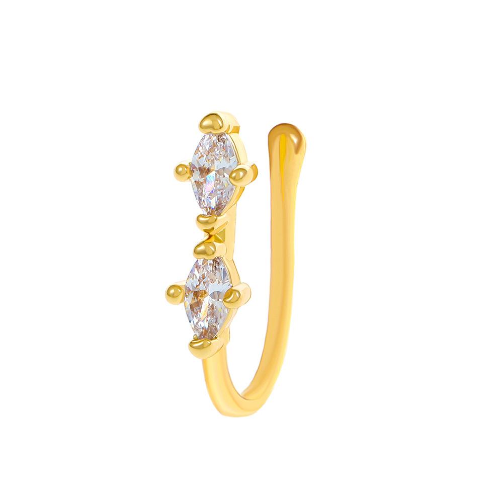 Non Perforated U-Shaped Nose Clip Copper Inlaid Zircon Star Shaped Heart Crown Nose Ring Nose Decoration Puncture Decoration