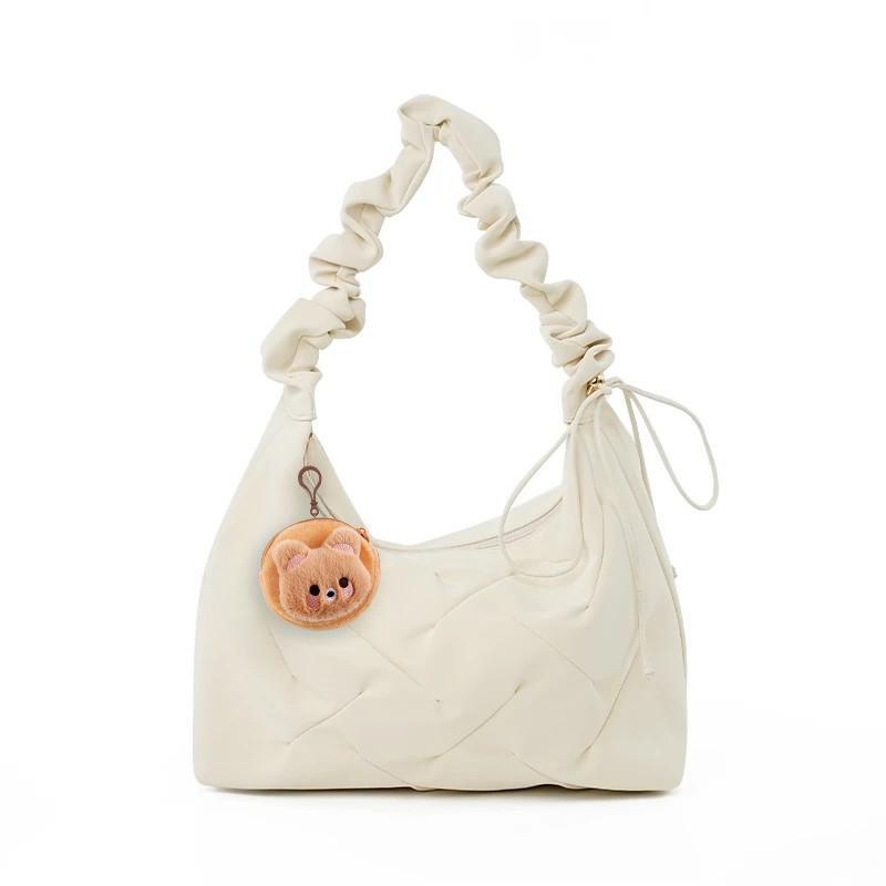 New Casual and Versatile High-end Diamond Plaid Fungus Roll Bag One-shoulder Crossbody Bag