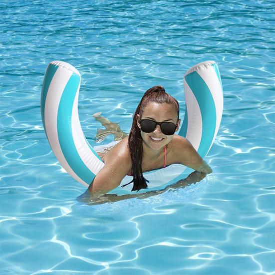 U-shaped Inflatable Pool Float Thickened PVC Semicircle Float Tube Foldable Floating