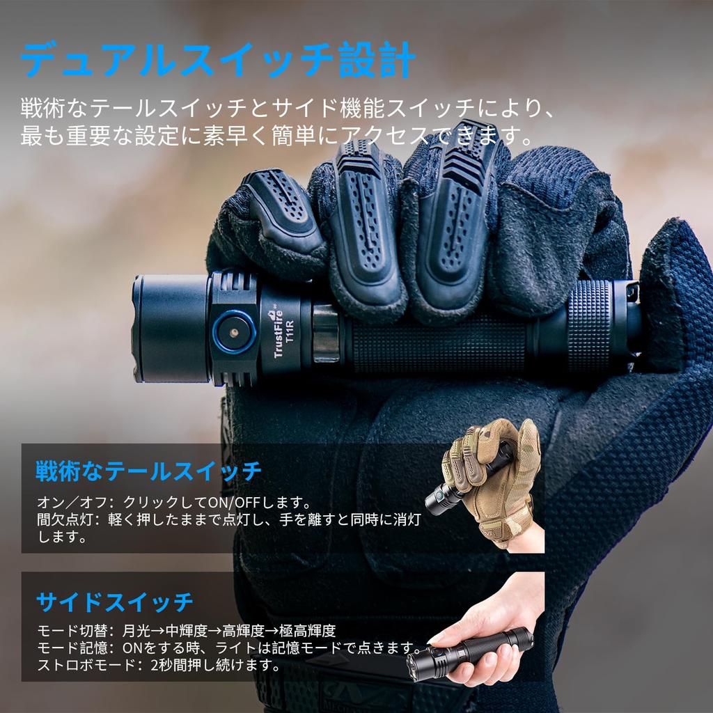 TrustFire T11R led 1800 LED handliche katastrophe USB 18650 große kapazität IP68 verbleibende kapazität display für berg nacht nacht evakuierung