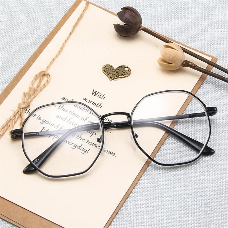 Polygonal Women Men Myopia Glasses With Degree Vintage Metal Student Shortsighted Prescription Eyeglasses 0 -0.5 -0.75 To -4.0