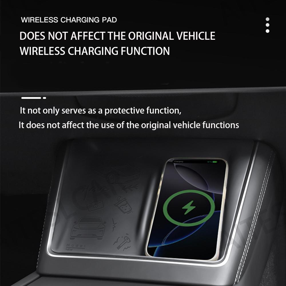 For TESLA Model Y Launch 2025 Wireless Charging Silicone Pad Central Control Charger Protector Cover Non-Slip Mat MY Accessories