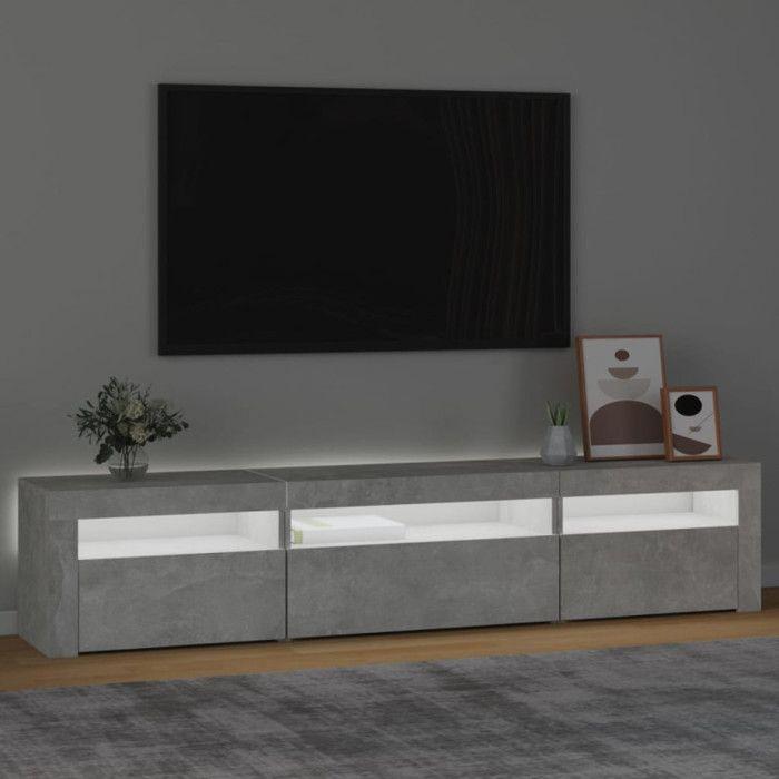 VidaXL Meuble TV avec Lumières LED Centre de Divertissement Rangement Meuble Média Meuble de Salon Salle de Séjour Maison 3152741