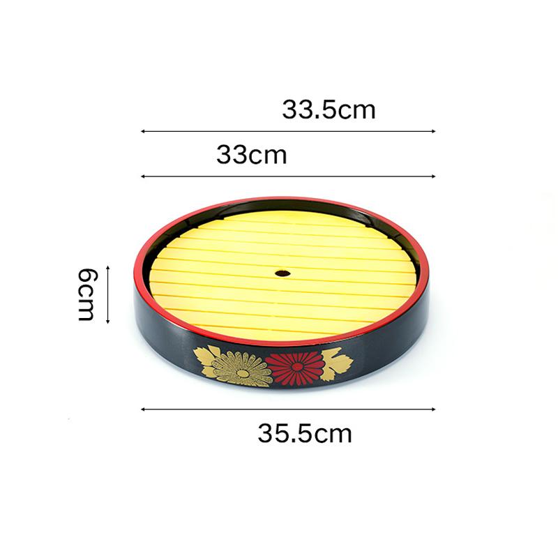 Japanese Sushi Bucket Sashimi Raw Fish Seafood Dish Cuisine Fruit Dish Restaurant Serving Plate Round Tray Salmon Ice Plate
