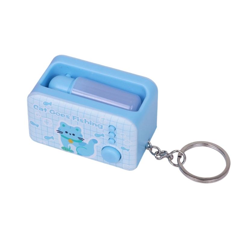 Interactive LED Keyring For Evening Key Finding And Finger Exercise Shatterproof Plastic Construction Keychain