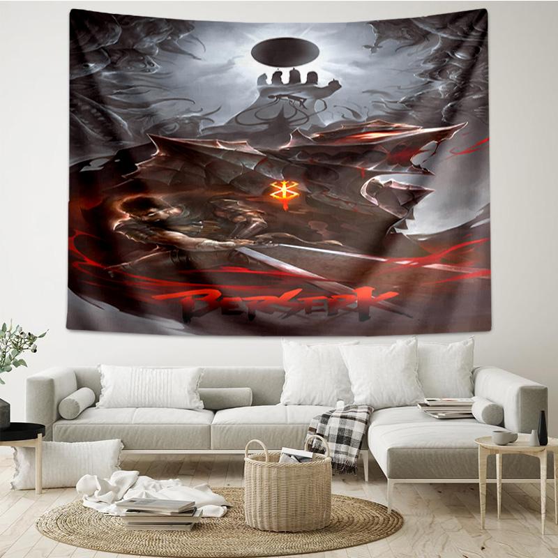 Dark Warrior Rising Tapestry, Unique Design Tapestry, Wall Decor for Bedroom,Livingroom, Playroom,Heartwarming Fan Holiday Gifts