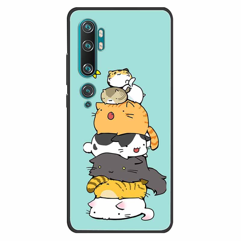 For Xiaomi Mi Note 10 Case Silicone Soft Owl Lion TPU Fashion Back Cover For Xiaomi Mi Note10 Cases Protective Printed Covers